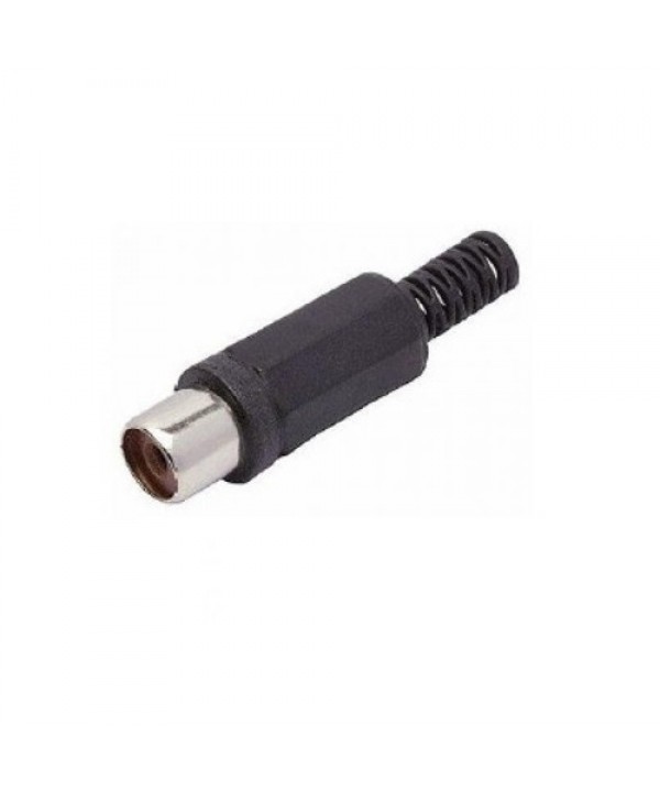 Plug RCA femea plastico preto